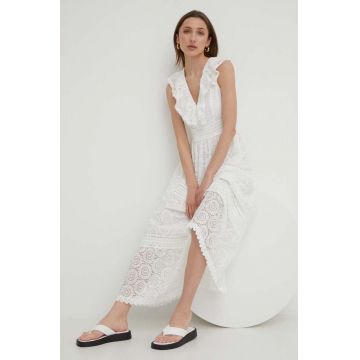 Answear Lab rochie culoarea alb, maxi, evazati