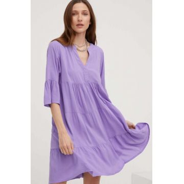 Answear Lab rochie culoarea violet, mini, oversize