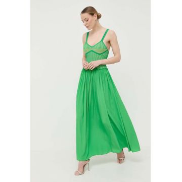 Beatrice B rochie culoarea verde, maxi, evazati