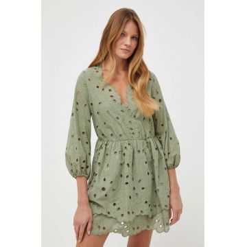 Ivy Oak rochie culoarea verde, mini, evazati