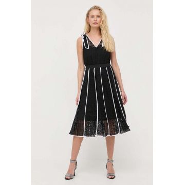 Karl Lagerfeld rochie culoarea negru, mini, evazati