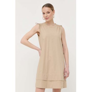 Marella rochie culoarea bej, mini, oversize