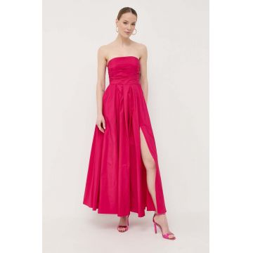 Marella rochie culoarea roz, midi, evazati