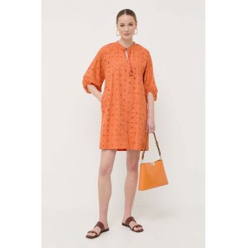 Marella rochie din bumbac culoarea portocaliu, mini, drept