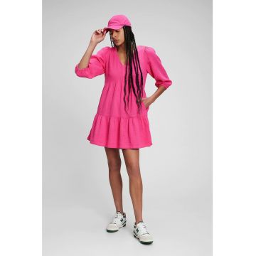 Rochie cu model stratificat si decolteu in V