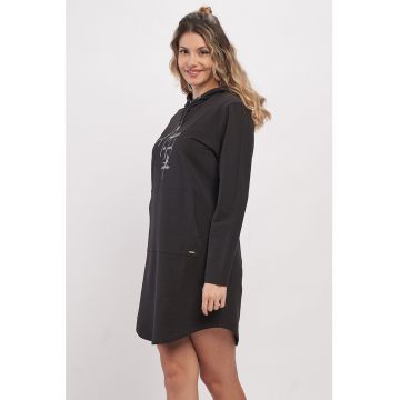 Rochie-hanorac cu imprimeu text