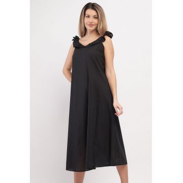 Rochie midi lejera cu volane