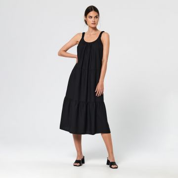 Sinsay - Rochie midi cu bretele - Negru