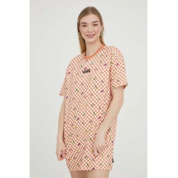 Vans rochie din bumbac culoarea portocaliu, mini, oversize