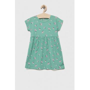 GAP rochie din bumbac pentru copii culoarea verde, mini, evazati