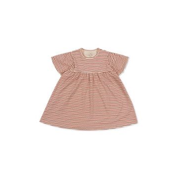 Konges Sløjd rochie din bumbac pentru copii culoarea rosu, mini, evazati Konges Sløjd rochie din bumbac pentru copii culoarea rosu, mini, evazati