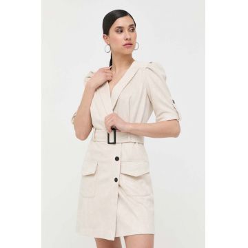 Morgan rochie culoarea bej, mini, drept