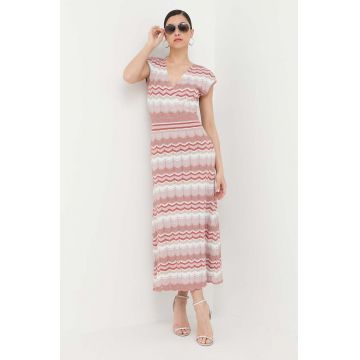 Morgan rochie culoarea roz, maxi, evazati
