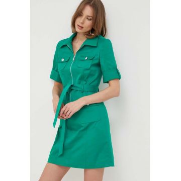 Morgan rochie culoarea verde, midi, mulata