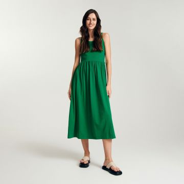 Reserved - Rochie din bumbac - Verde