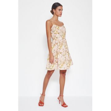 Rochie evazata cu model floral