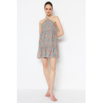 Rochie halter cu model floral