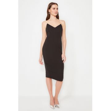 Rochie midi cu bretele inguste