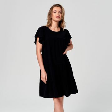 Sinsay - Rochie mini cu volănașe - Negru