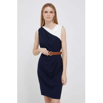 Dkny rochie culoarea albastru marin, mini, mulata