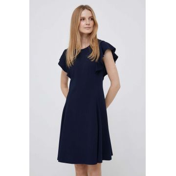 Dkny rochie culoarea albastru marin, mini, mulata