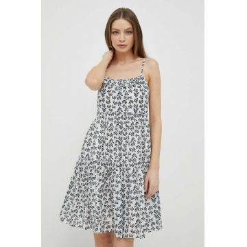 Pepe Jeans rochie PRIXTON culoarea alb, mini, evazati