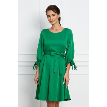 Rochie Anita verde cu cordon in talie