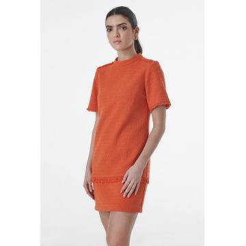 Rochie-camasa cu detalii cu franjuri