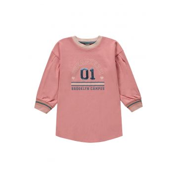 Rochie din bumbac cu aplicatii cu paiete