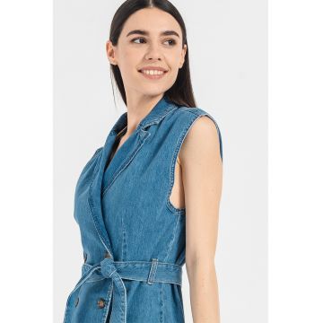 Rochie din denim cu doua randuri de nasturi Carmen