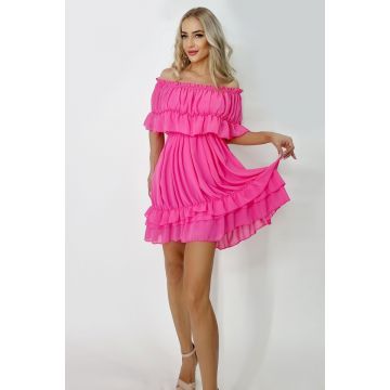 Rochie Divisim, vaporoasa, Roz, Marime universala S/M
