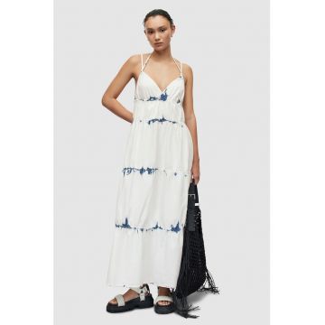 Rochie maxi stratificata cu model tie-dye