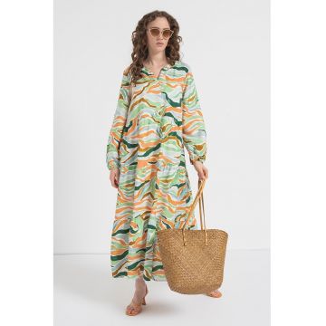Rochie midi lejera cu imprimeu grafic