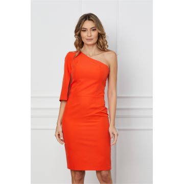 Rochie Moze orange cu o maneca