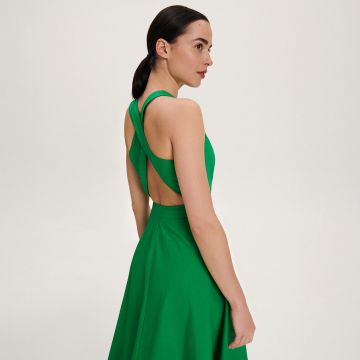 Reserved - Rochie din bumbac - Verde