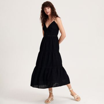 Reserved - Rochie maxi din bumbac - Negru Reserved - Rochie maxi din bumbac - Negru