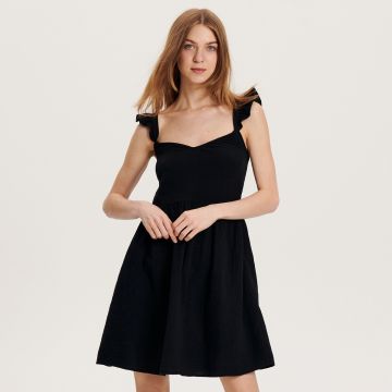 Reserved - Rochie mini cu conținut ridicat de bumbac - Negru