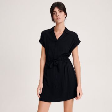 Reserved - Rochie mini din viscoză - Negru