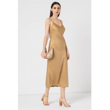 Rochie din satin cu decolteu in V Vermut