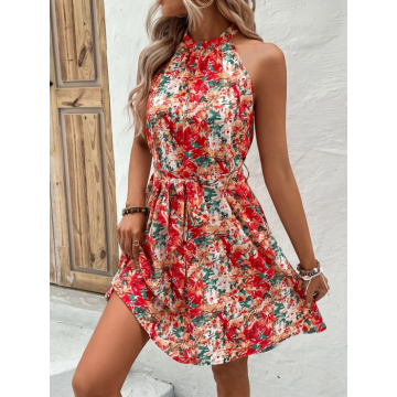 Rochie Luana scurta lejera din material sintetic multicolor DRGR0071 Dargen
