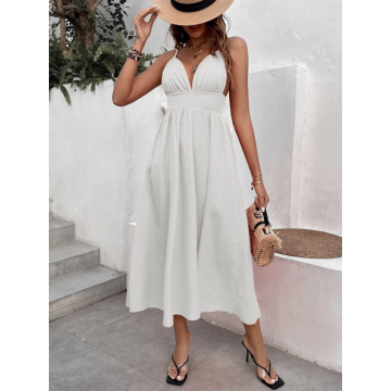 Rochie Mairas scurta lunga din material sintetic alb DRGR0070 Dargen