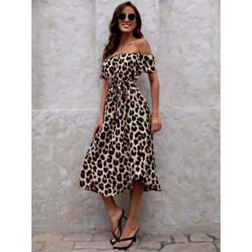 Rochie Micaela lunga lejera din material sintetic multicolor DRGR0067 Dargen