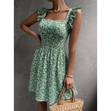 Rochie Rona scurta lejera din material sintetic multicolor DRGR0053 Dargen