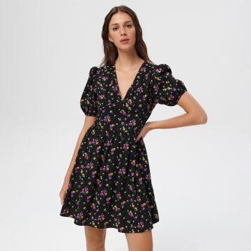 Sinsay - Rochie cu model floral - Negru