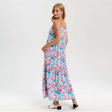 Sinsay - Rochie maxi cu bretele subțiri - Albastru