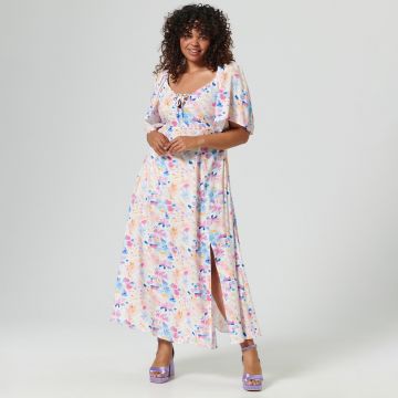 Sinsay - Rochie maxi cu imprimeu floral - Turcoaz