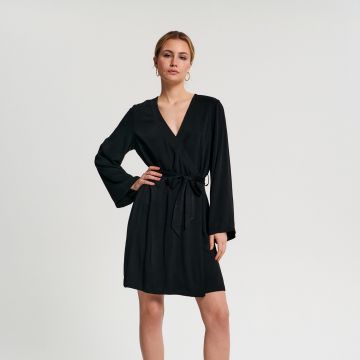 Sinsay - Rochie mini cu șnur decorativ - Negru