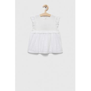 United Colors of Benetton rochie bebe culoarea alb, mini, evazati