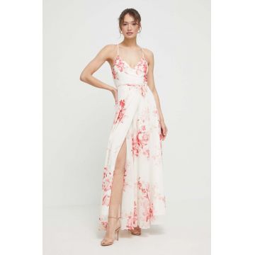 Answear Lab rochie culoarea alb, maxi, evazati