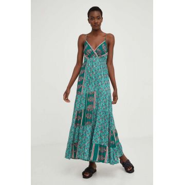 Answear Lab rochie culoarea verde, maxi, evazati